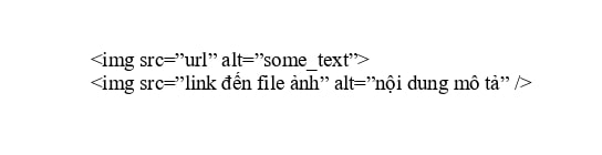 Cách gắn the alt cho hình ảnh, cấu trúc thẻ alt trong HTML